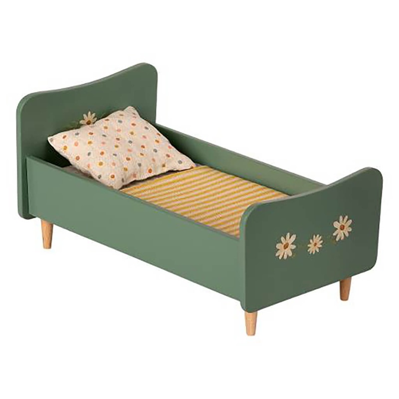 Mini Wooden Bed Toy Mint Blue