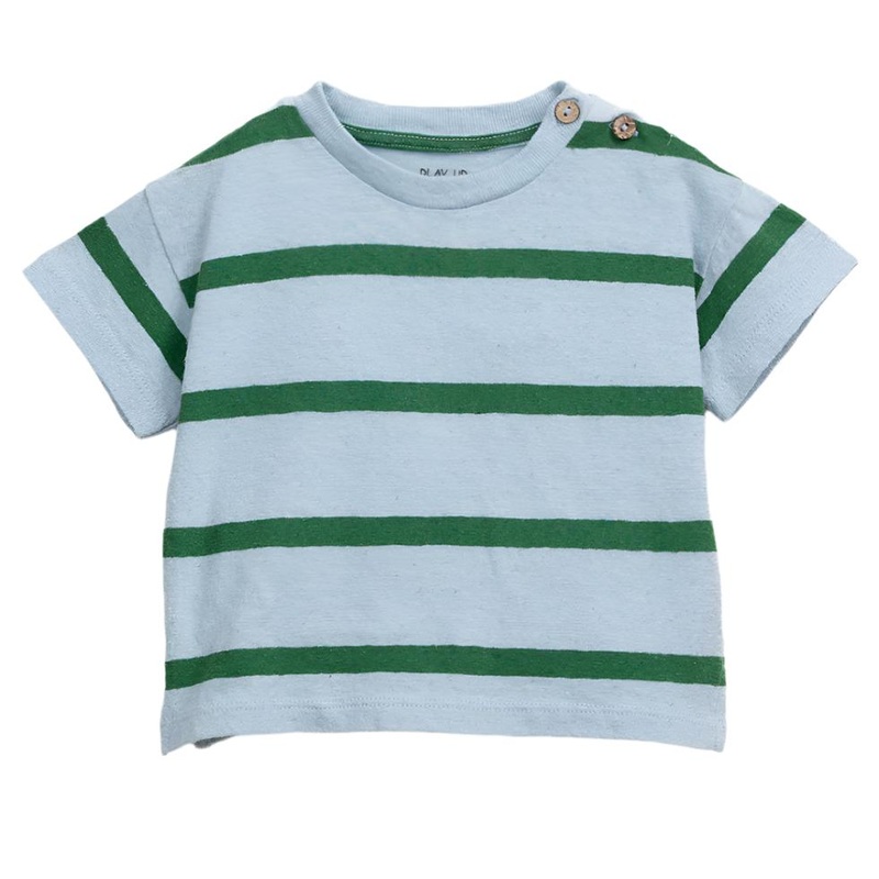 Play Up – Organic Short Sleeve Top – Green Stripe
