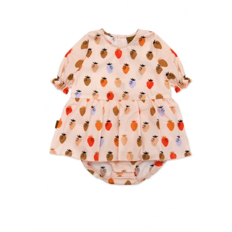 Skirted Bodysuit – Light Pink with Strawberry
