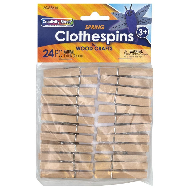 Spring Clothespins (1-3/4″L) 24 Pieces