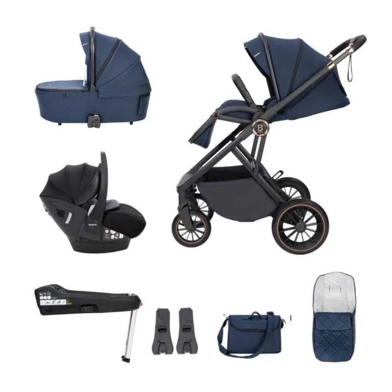 Babymore – Chia Travel System Pecan with Base  Midnight Blue