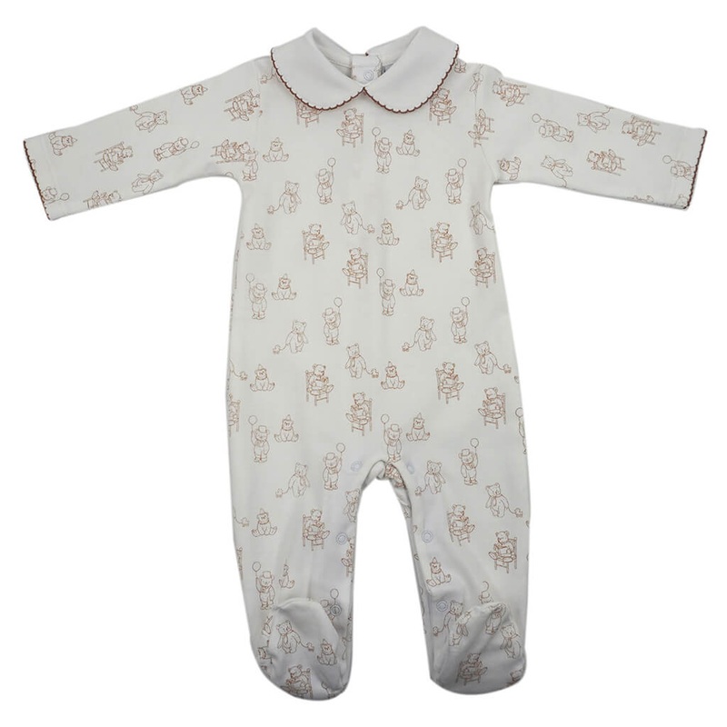 Bears Pima Cotton Footie Pajamas Brown