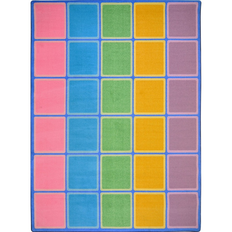 Blocks Abound 10’9″ x 13’2″ area rug in color Pastel