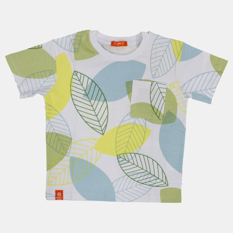 Boys Cotton T-Shirt – Leaves Print