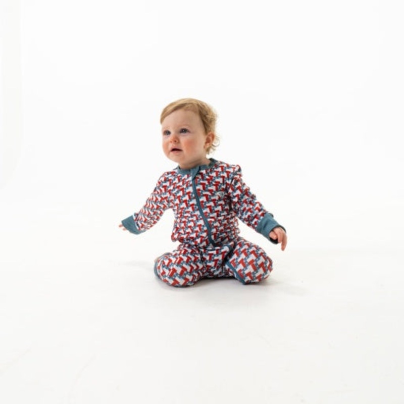 Burlebo Baby Zip Up Texas Flags
