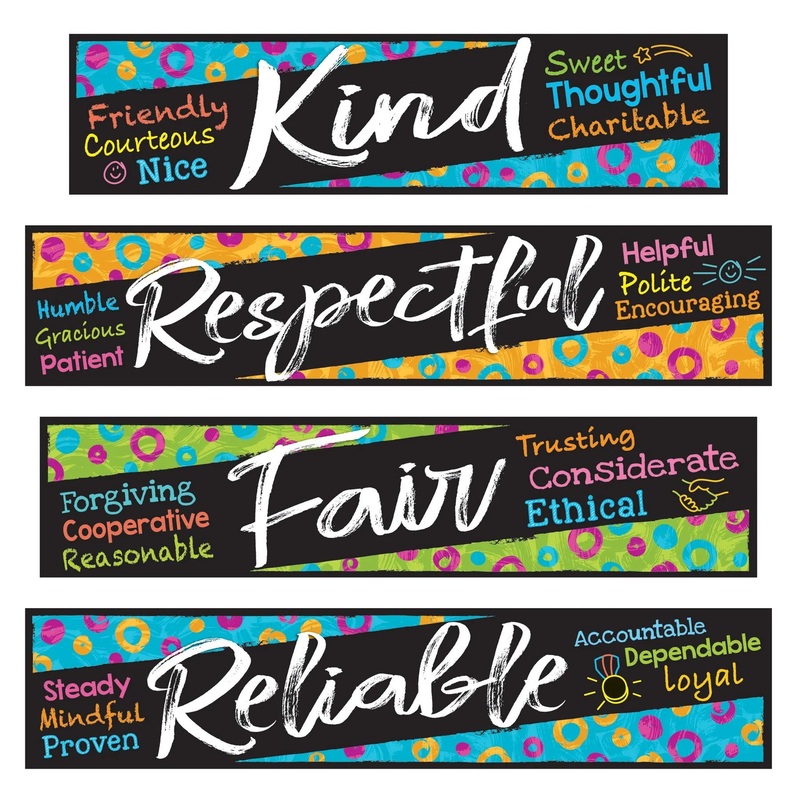 Color Harmony Character Traits Mini Bulletin Board Set