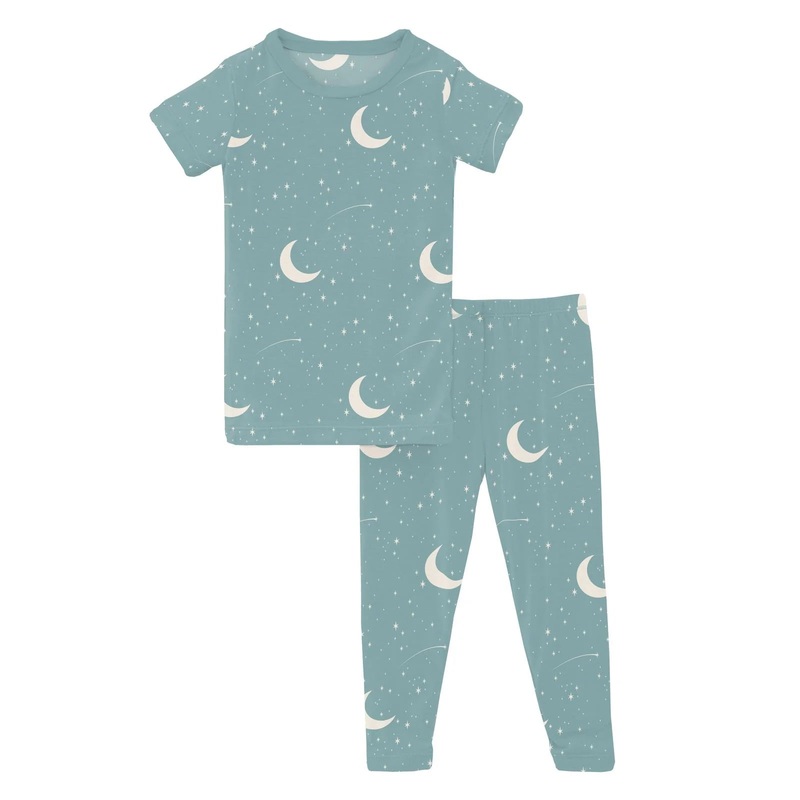 Kickee Pants Short Sleeve Pajama Set – Jade Starry Sky & Moon