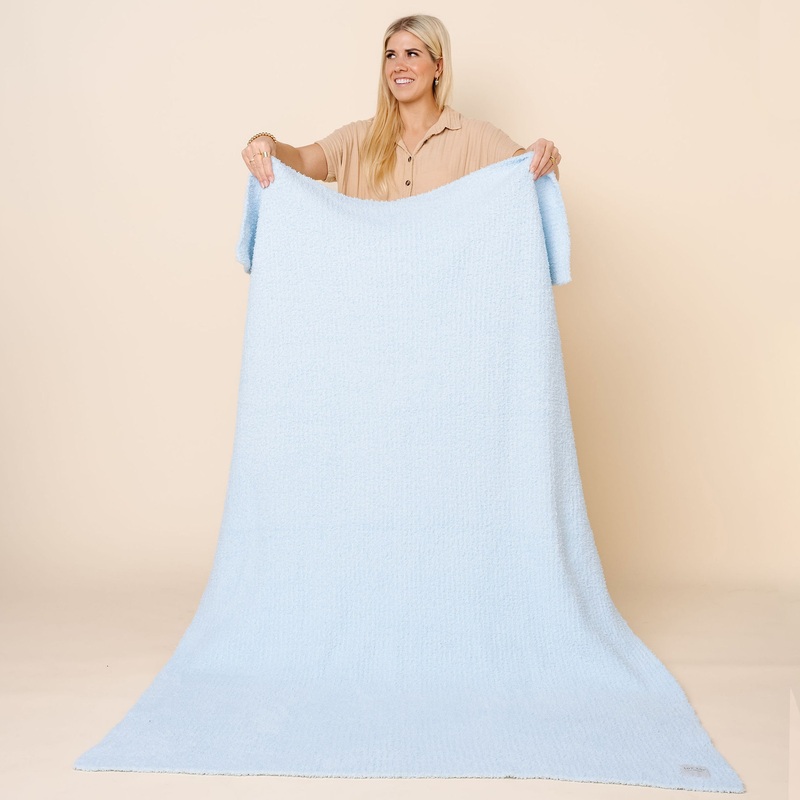 Chenille Blanket – Sky Blue – Adult/Throw