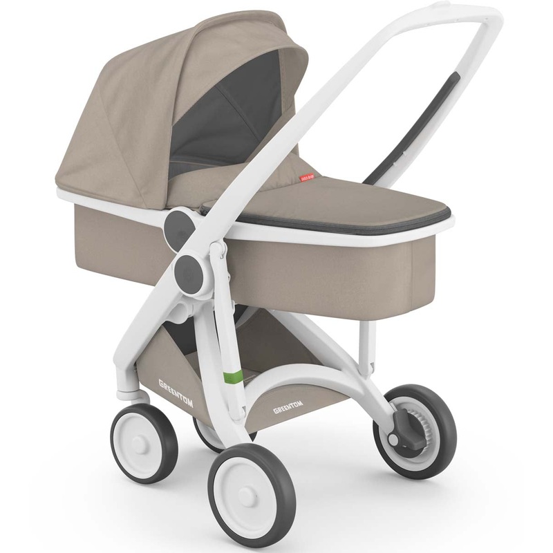 Greentom Carrycot Stroller – White/Sand