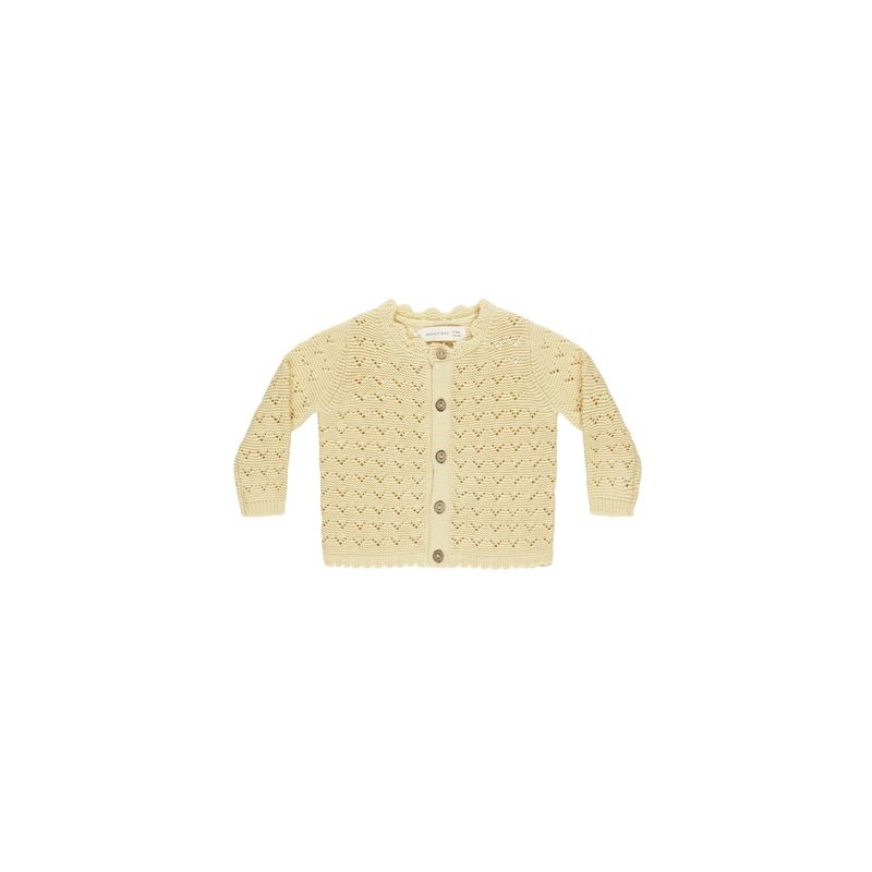 Quincy Mae Scalloped Cardigan – Yellow