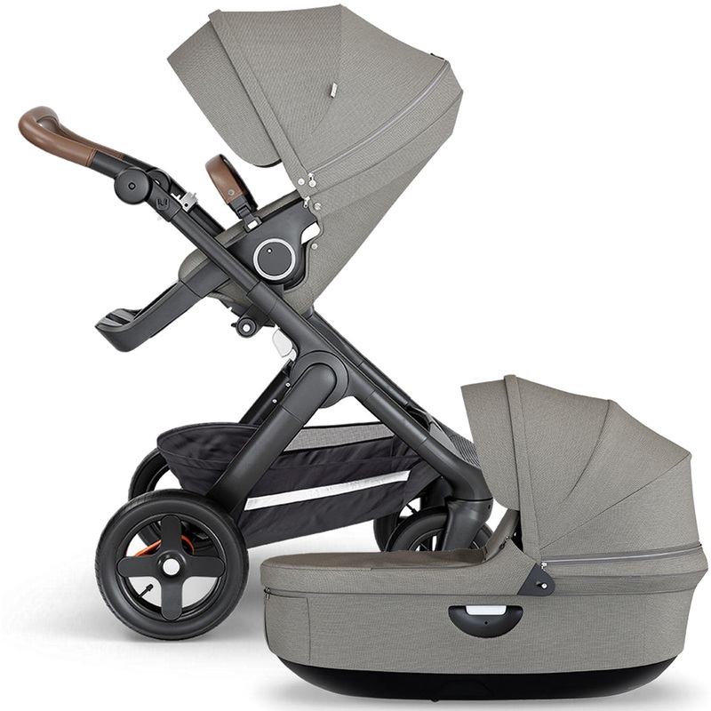 Stokke Trailz All-Terrain Stroller & Carrycot – Black/Brushed Grey