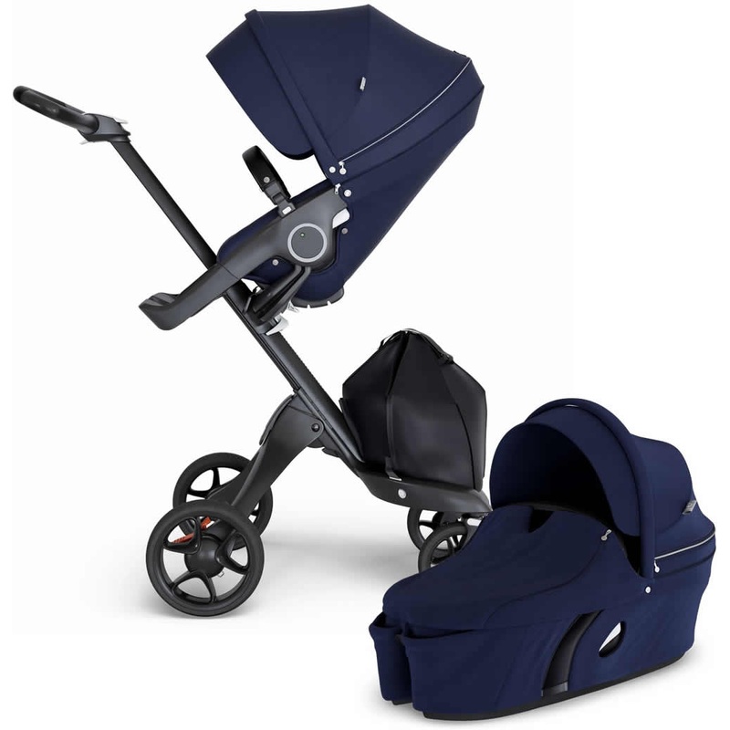 Stokke Xplory 6 Stroller & Carrycot – Deep Blue/Black/Black