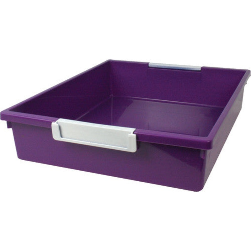 Tattle Tray with Label Holder, 6 Qt., Purple