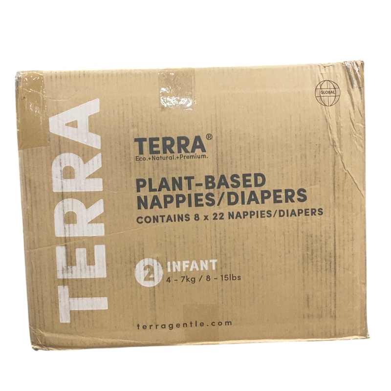 Terra Plant Based Nappies/Diapers, 2 Infant, 8 Pack (176 Count)