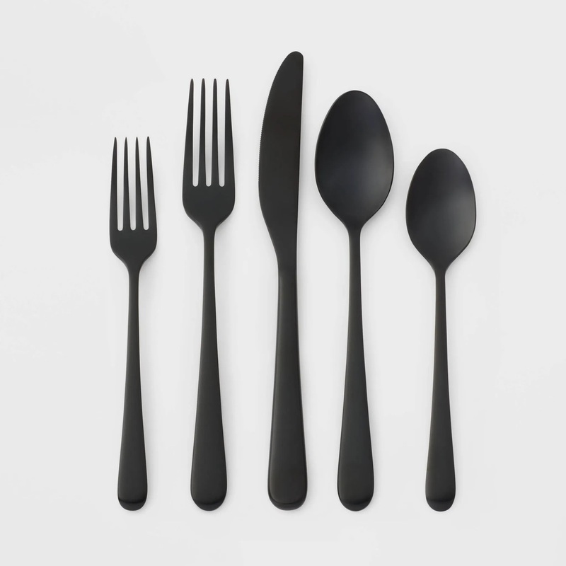 20pc Harrington Flatware Set Black