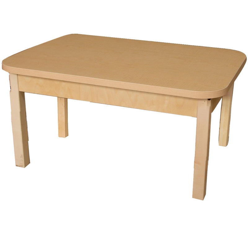 24″ x 48″ Rectangle High Pressure Laminate Table with Hardwood Legs- 14″