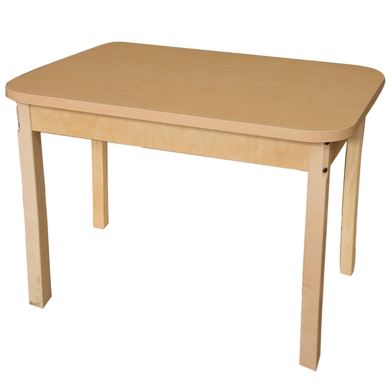 24″ x 48″ Rectangle High Pressure Laminate Table with Hardwood Legs- 24″
