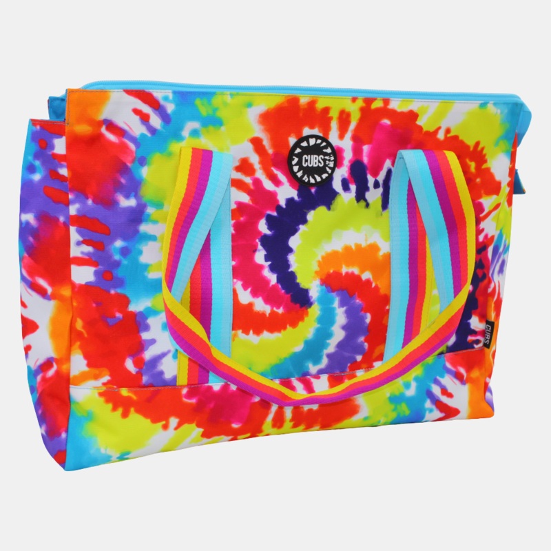 Happy Tie Dye & Turquoise Double Face Tote Bag
