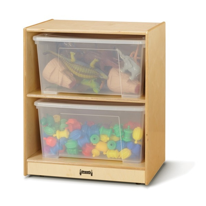Jonti-Craft Single Jumbo Tote Storage with Clear Totes + Lids