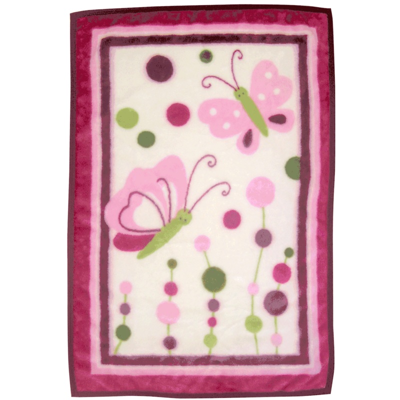Lambs & Ivy Raspberry Swirl Warm & Cozy Blanket