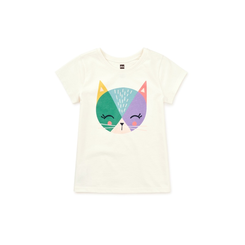 Tea Collection Rainbow Cat Graphic Tee – Chalk
