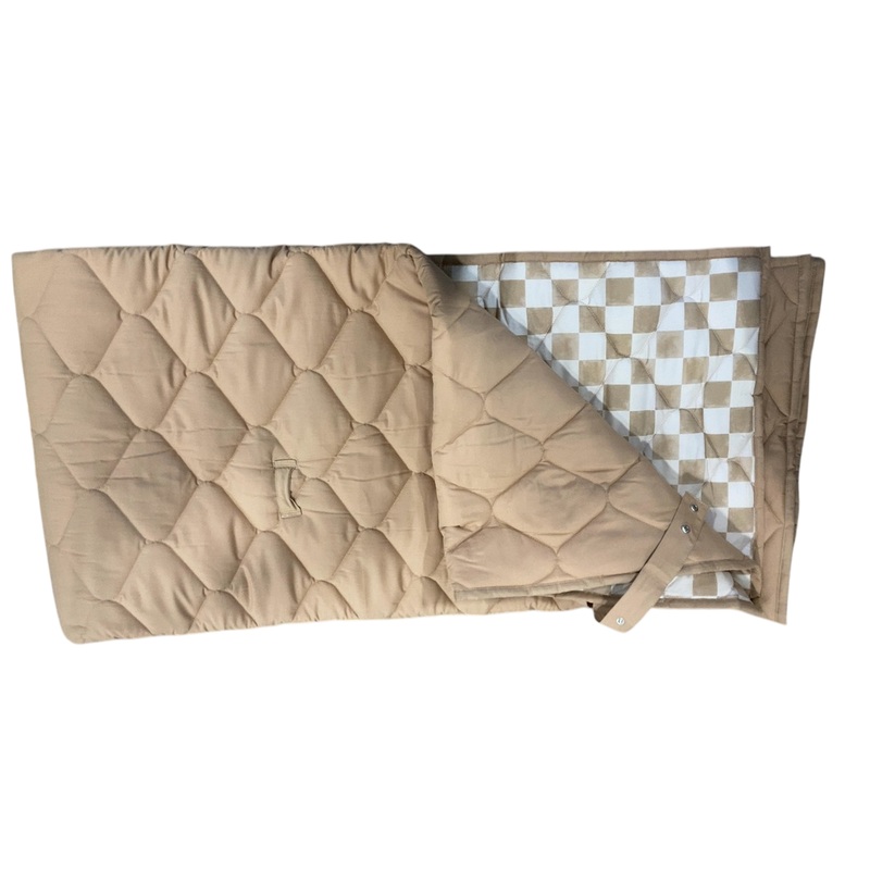 Toki Kids Picnic Blanket, 60″x 84″, Checker Toffee