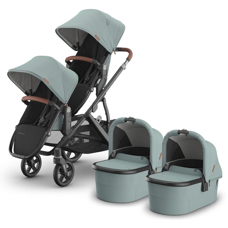 UPPAbaby Vista V3 Twin Stroller with RumbleSeat V3 + Bassinet Bundle – Kenzi