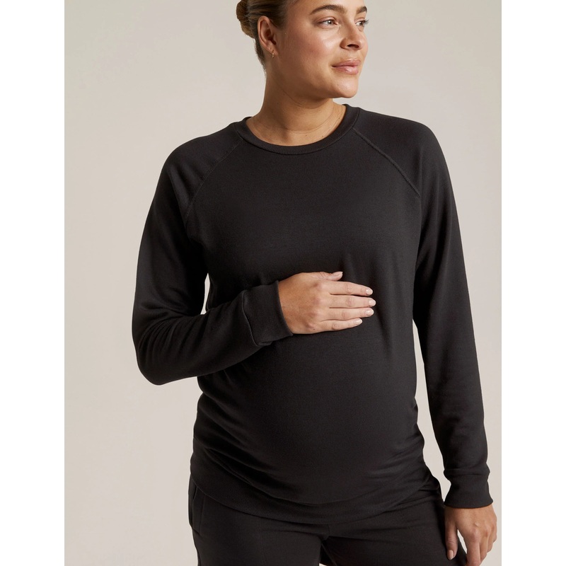 Favorite Raglan Maternity Pullover – Black