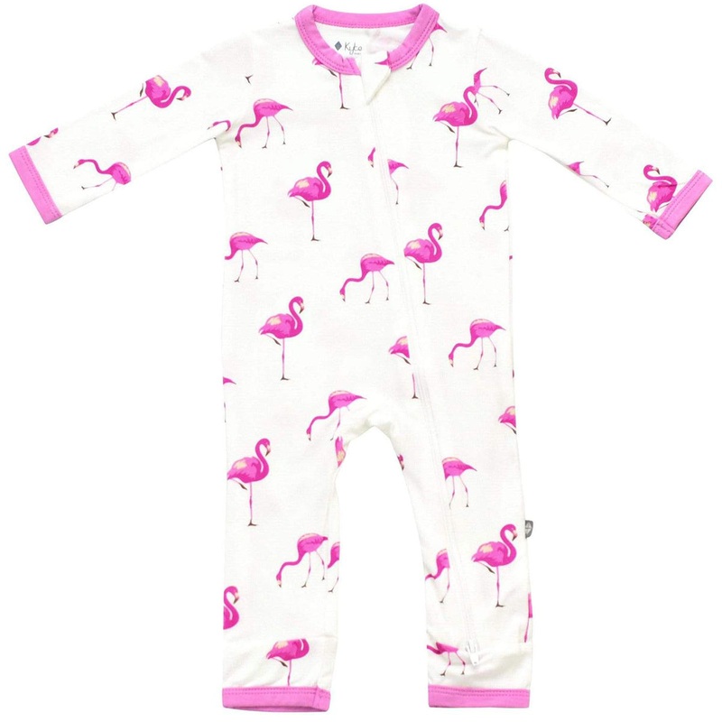 Kyte Baby Printed Zippered Romper – Flamingo (6-12 months)