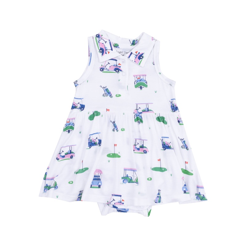 Polo Collar Bodysuit Dress – Vintage Golf Carts Pink