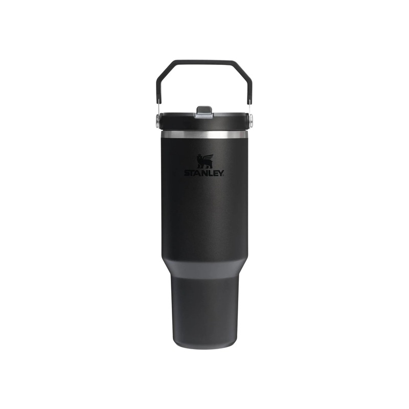 40 oz Stainless Steel Ice Flow Flip Straw Tumbler Black 2.0