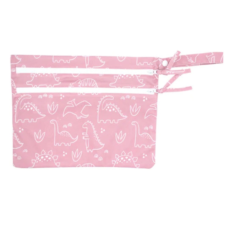 Bapron- Blush Dino Friends- Waterproof Wet Bag