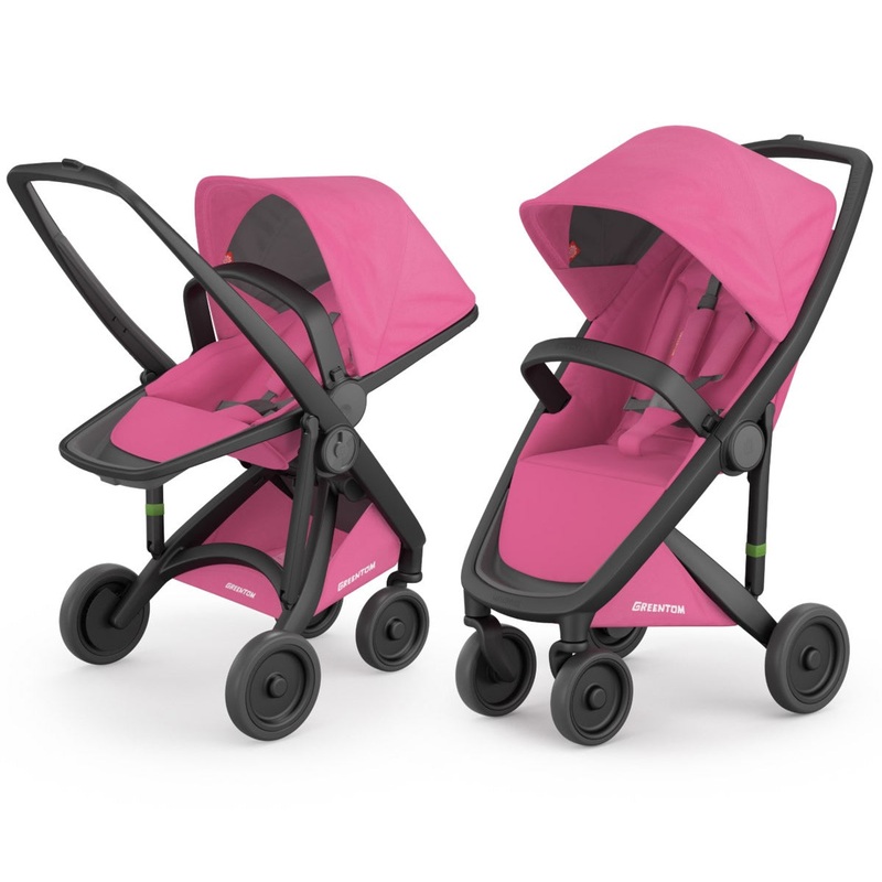 Greentom 2 in 1 Stroller – Black/Pink