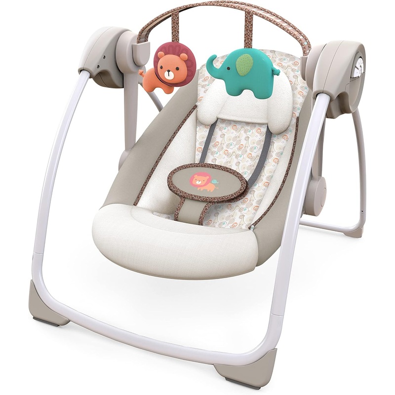 Ingenuity Soothe N Delight Portable Swing, Cozy Kingdom