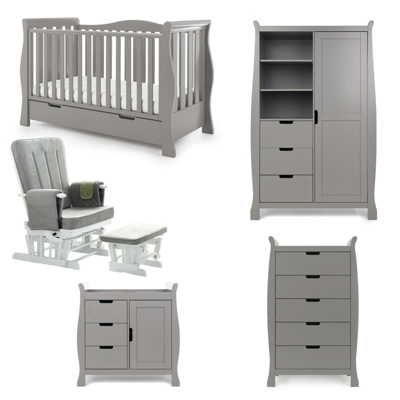 Obaby Stamford Luxe 5 Piece Room Set – TAUPE GREY