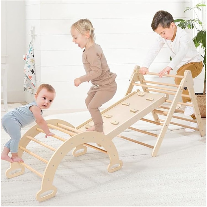 Tiny Land 5-in-1 Montessori Climbing Set, Natural