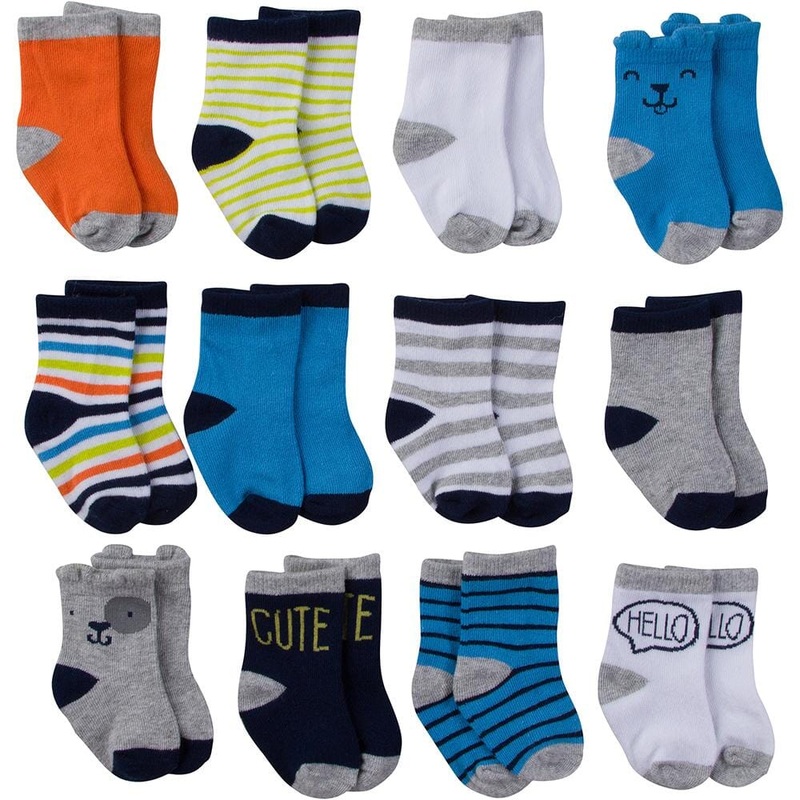 12-Pack Baby Boy’s Multi-Colored Jersey Crew Socks