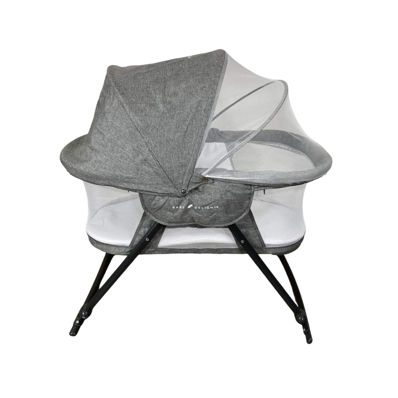 Baby Delight Go With Me Slumber Deluxe Portable Rocking Bassinet, Charcoal Tweed