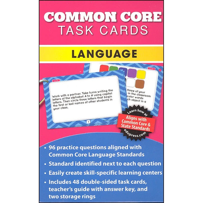 Common Core Language Task Cards – Grade 1(DISC)