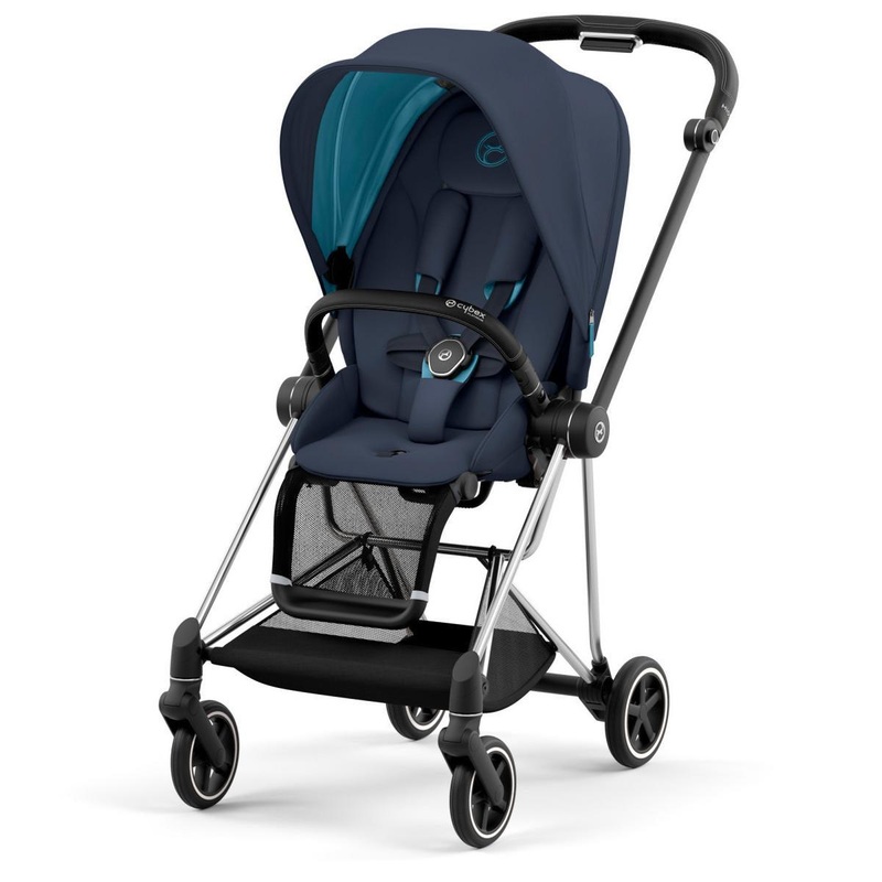 Cybex OPEN BOX MIOS 3 Stroller (One Box) – Chrome / Black / Nautical Blue
