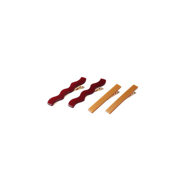 Rylee + Cru Wavy Clips – Burgandy Golden
