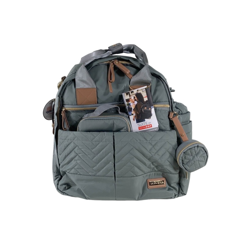 Skip Hop 6-in-1 Diaper Bag Backpack Suite, Dove