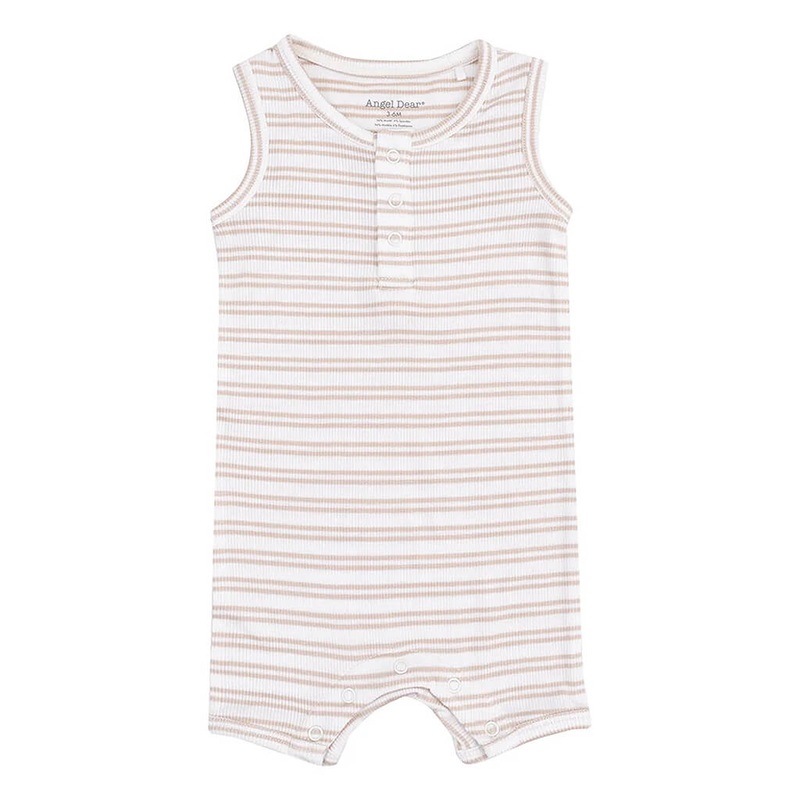 Stripe Oxford Tan Shortie Romper