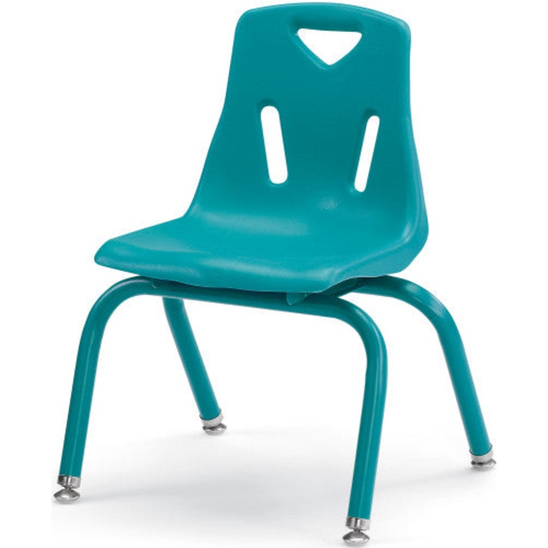 Berries Stacking Chair with Powder-Coated Legs – 10″ Ht – Teal