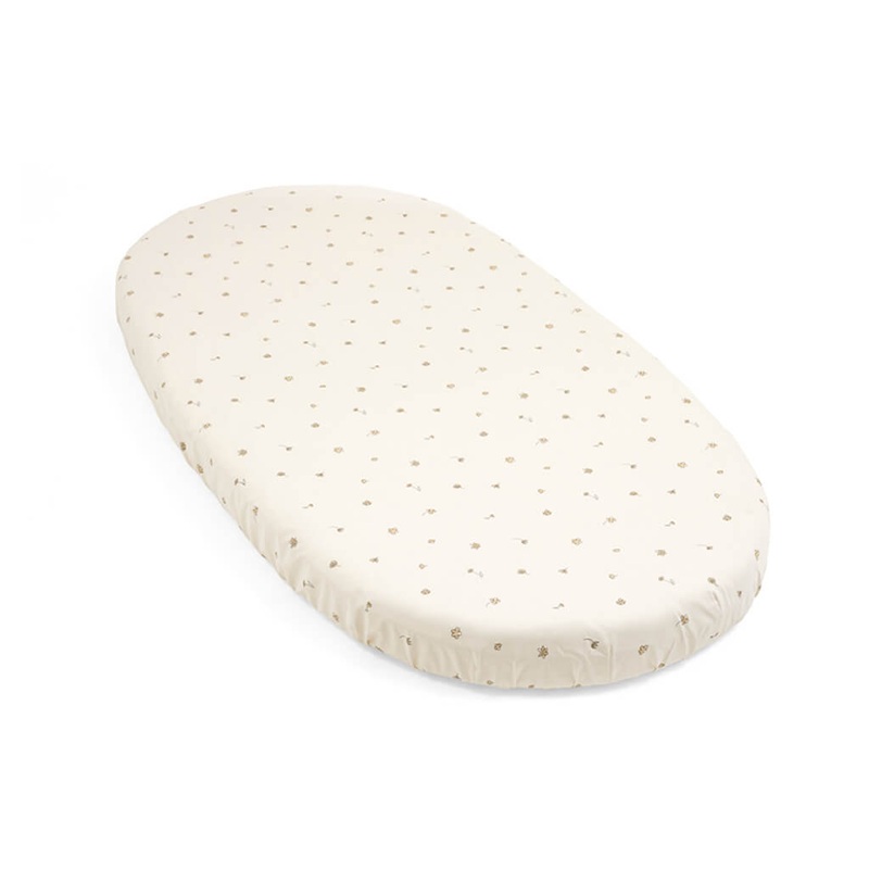 New Sleepi Bed Fitted Sheet Flower Ecru