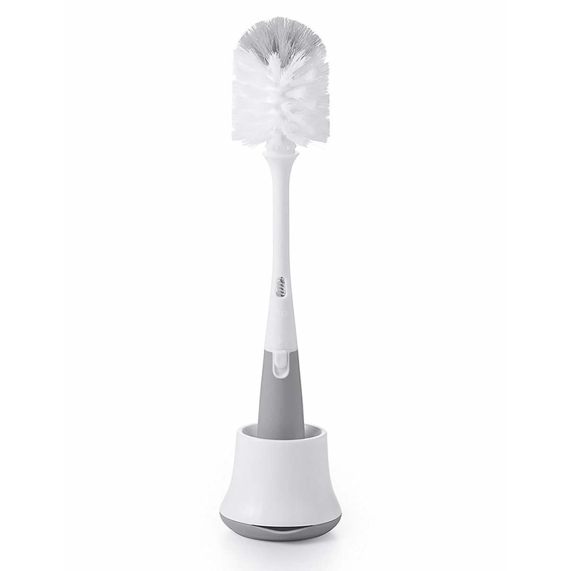 OXO Tot Bottle Brush with Nipple Cleaner & Stand – Gray