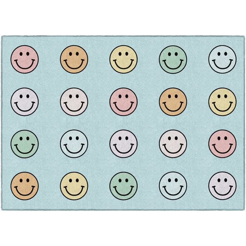Pastel Rainbow Smileys Criss Cross Applesauce Rug By Schoolgirl Style