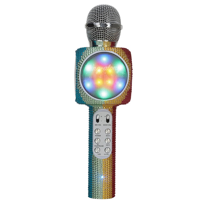 Sing Along Karaoke Bling Microphone Rainbow