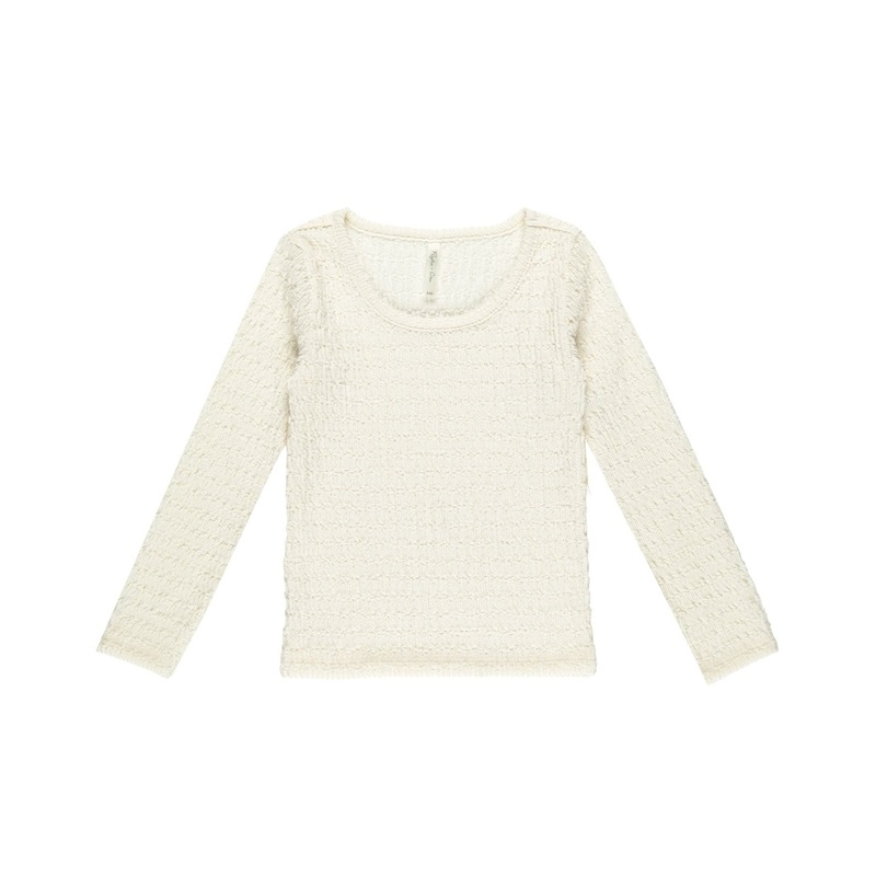Textured Long Sleeve Top – Ivory