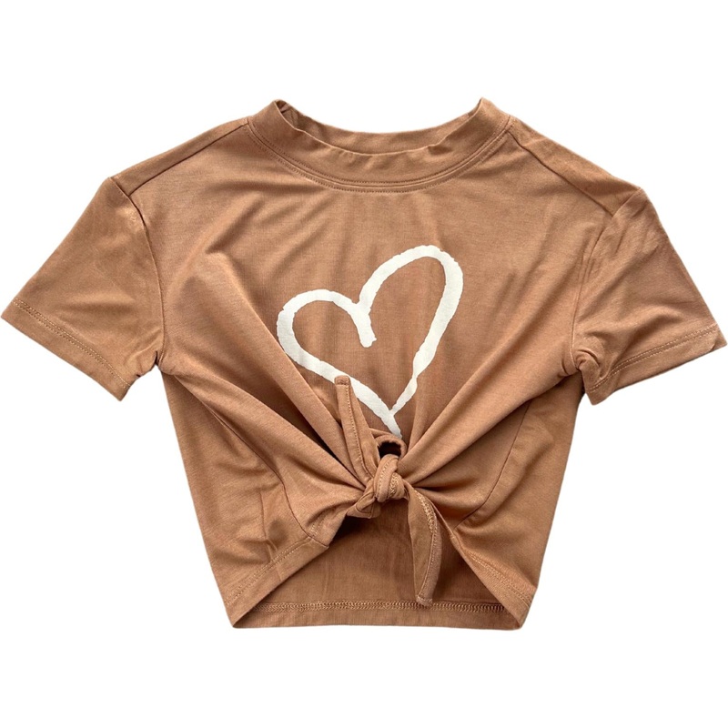 Babysprouts Girl’s Tie Front Shirt | Heart In Toffee